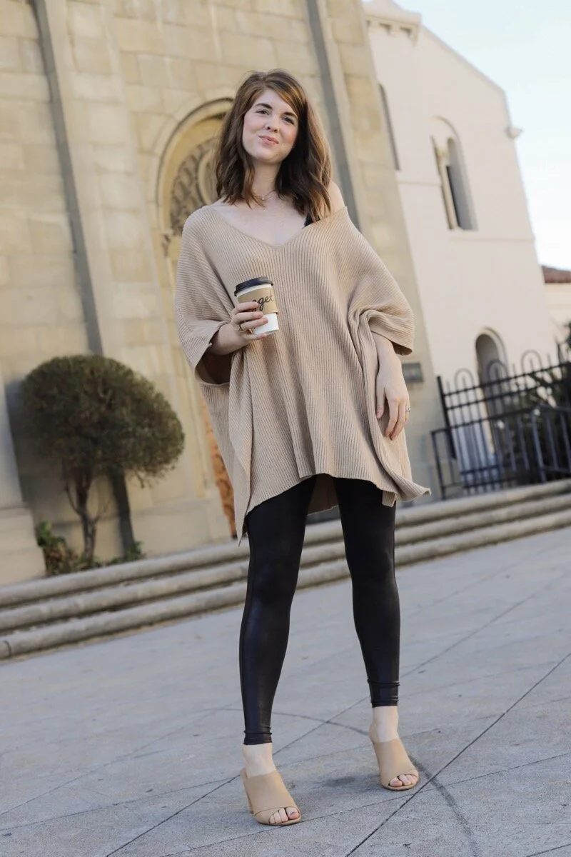 how to style spanx faux leather leggings, what to wear with leather leggings, workwear, what to wear to work, lments of style, ellemulenos, women in the workplace wednesday, witw