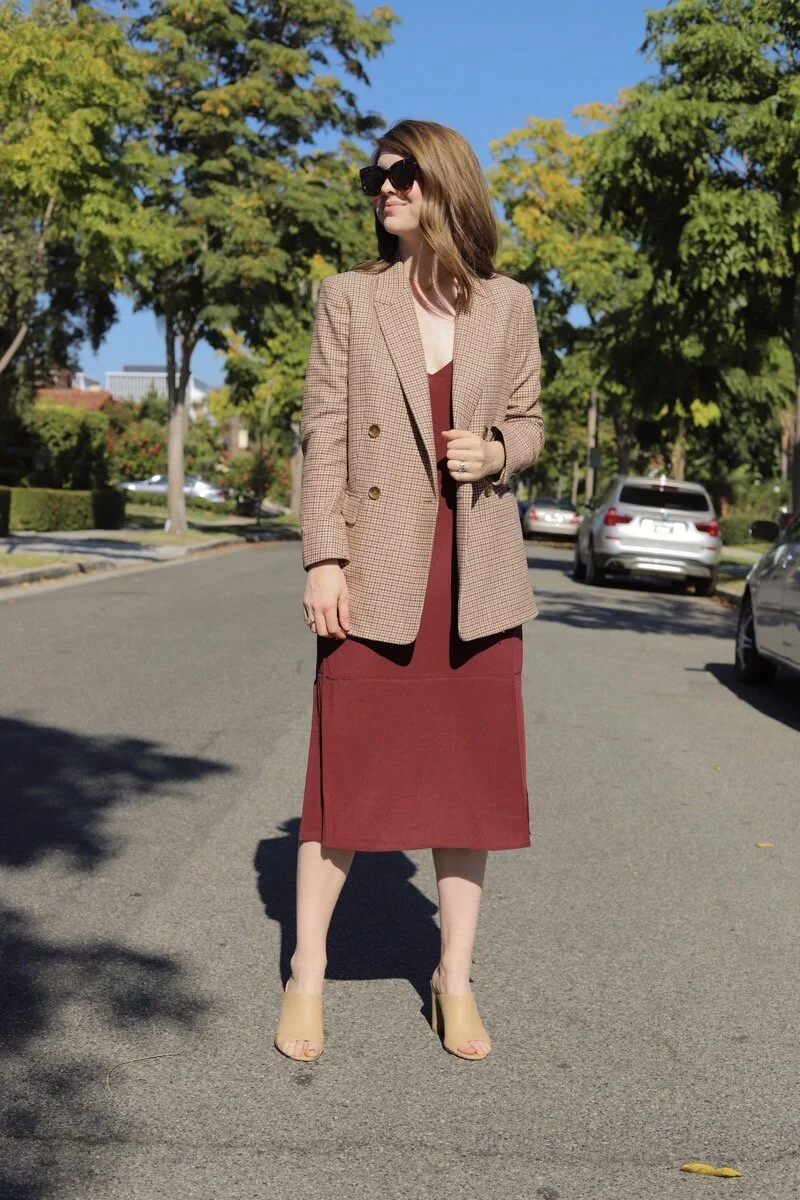 the art of versatility: slip dress styled 3 ways, lments of style, ellemulenos, madewell slip dress, christmas party dress, smart fashion