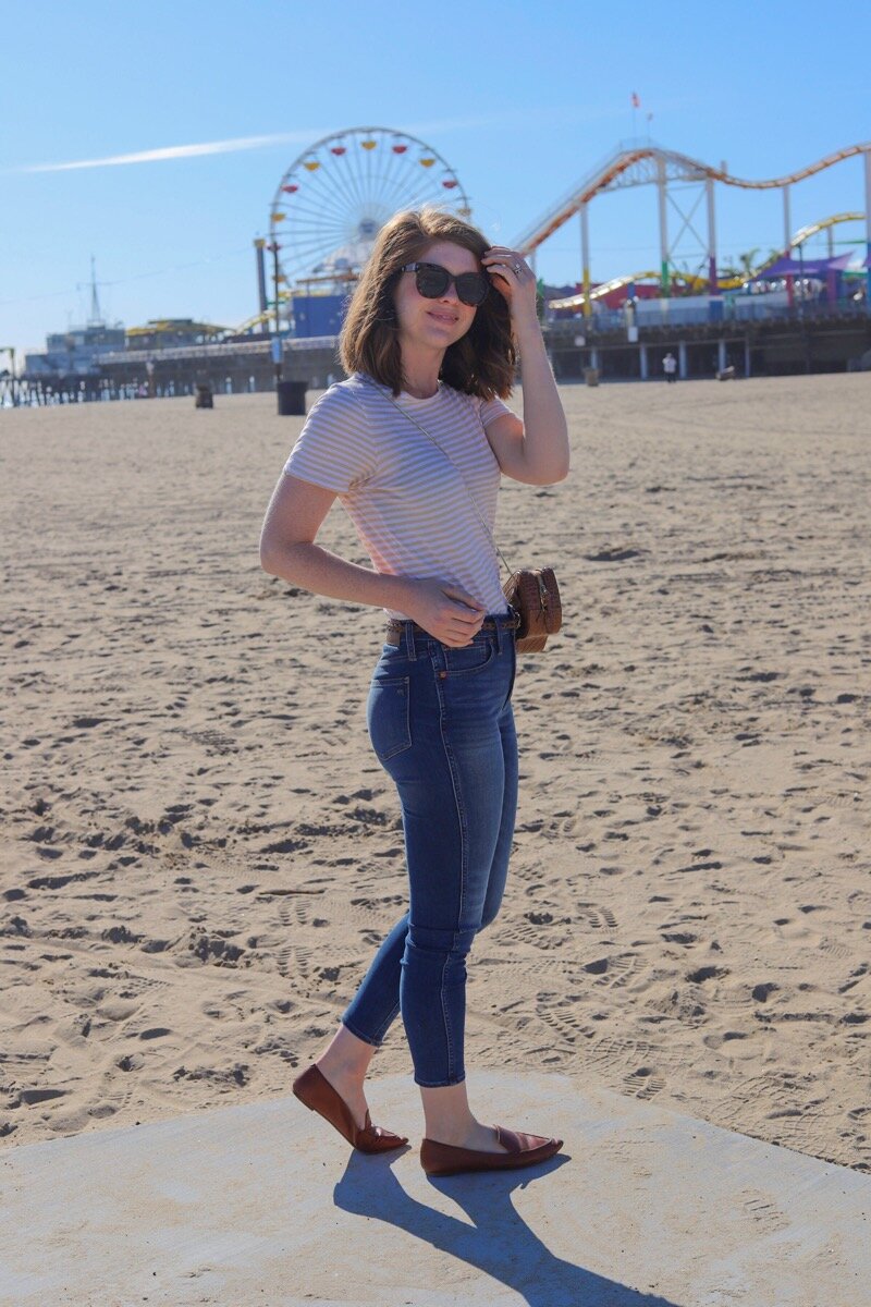 how to shop for jeans, how do madewell jeans fit, true to size, sizing, lments of style, stretch,  danny wash, spandex, elastane, lycra, body dysmorphia, venice beach, santa monica pier