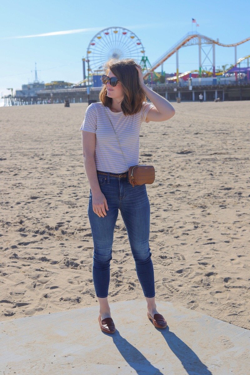how to shop for jeans, how do madewell jeans fit, true to size, sizing, lments of style, stretch,  danny wash, spandex, elastane, lycra, body dysmorphia, venice beach, santa monica pier