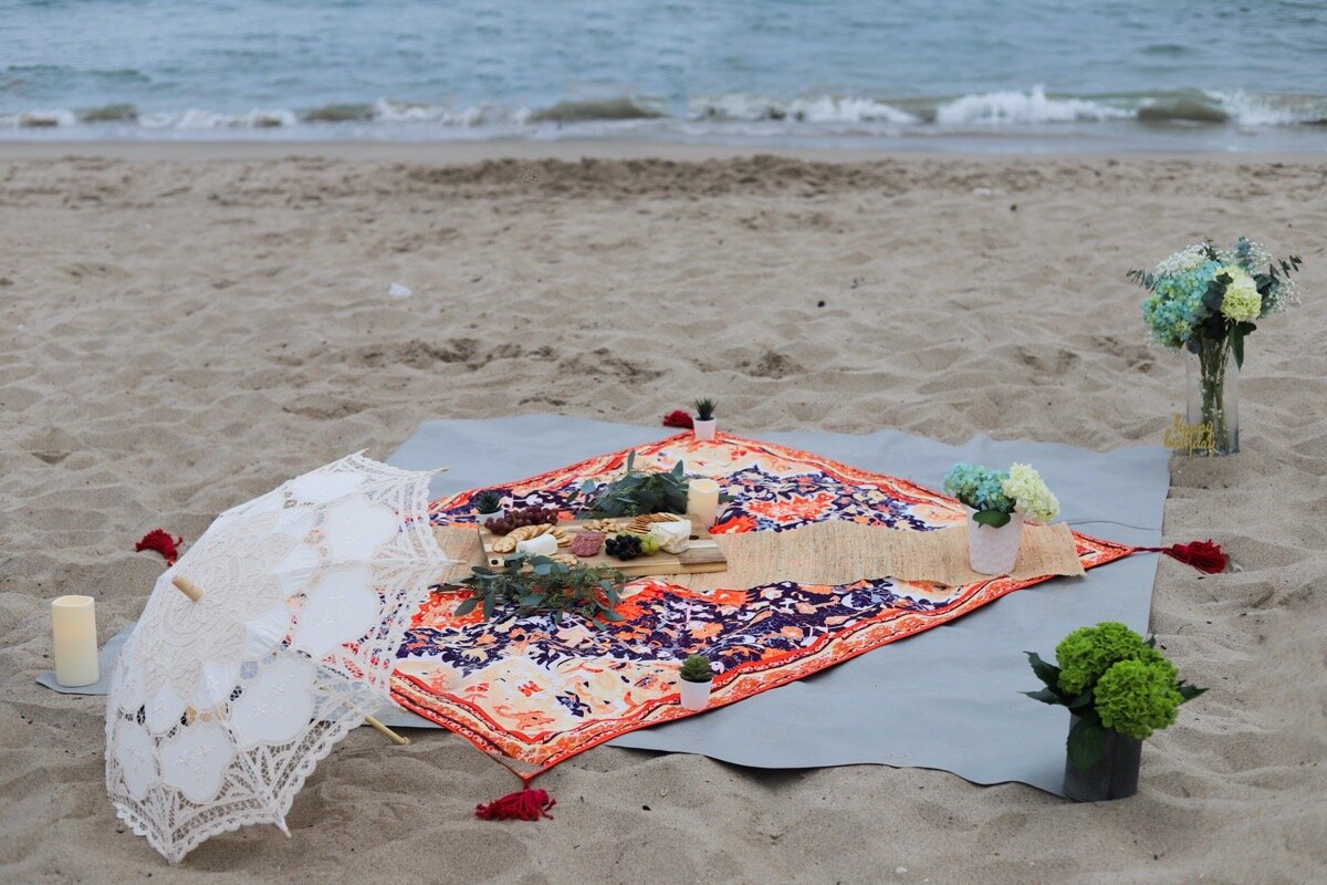 DIY Boho Beach Picnic, budget friendly bohemian beach picnic, lments of style, cheese board, la blogger, will roger state beach,  quarantine pandemic birthday party idea, trader joes