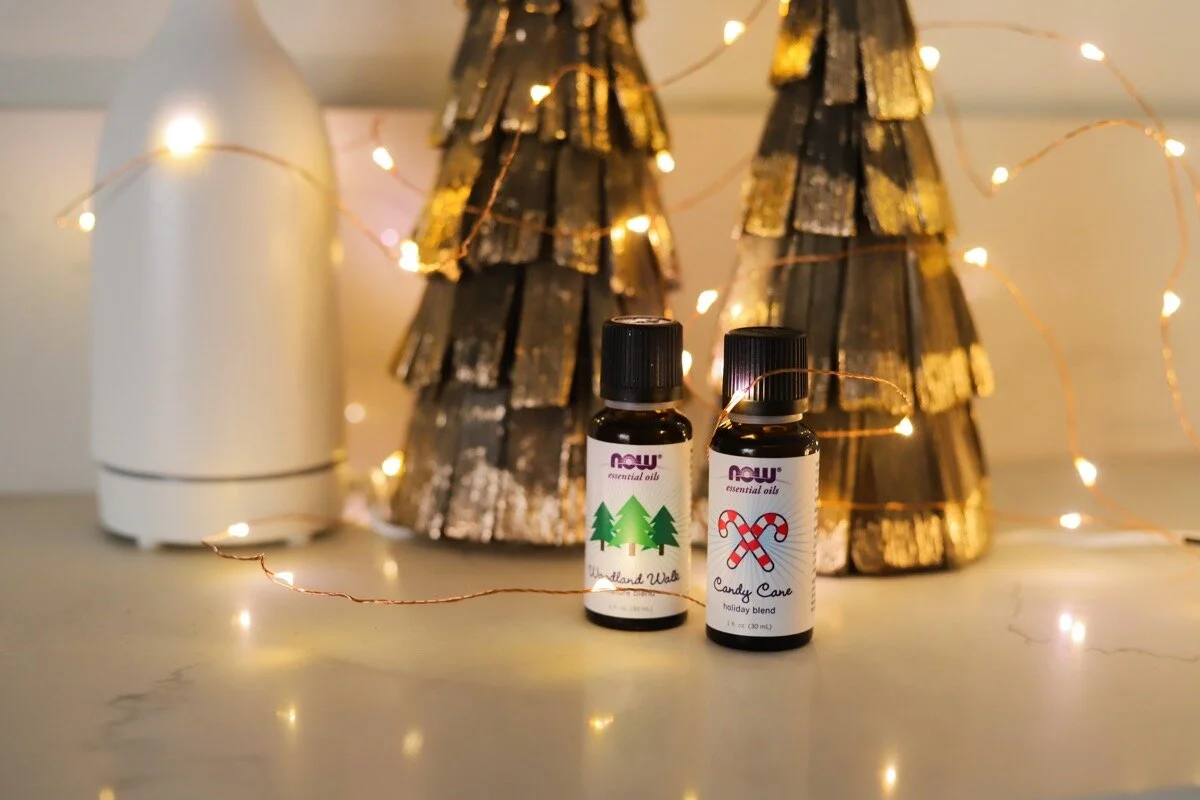 alternative to holiday candles ft NOW®, now foods, candy cane, woodland walk, easy christmas holiday decor, lments of style, la blogger, holiday home style, essential oil seasonal blend ideas, blends