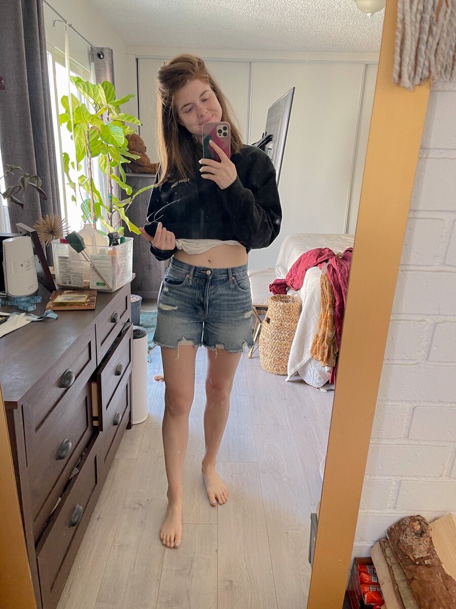 agolde shorts look a-likes for less, lments of style, parker shorts, dee shorts, wild fable target shorts review, budget friendly cut off vintage denim shorts, 100% cotton, the fabric of our lives, free people makai shorts