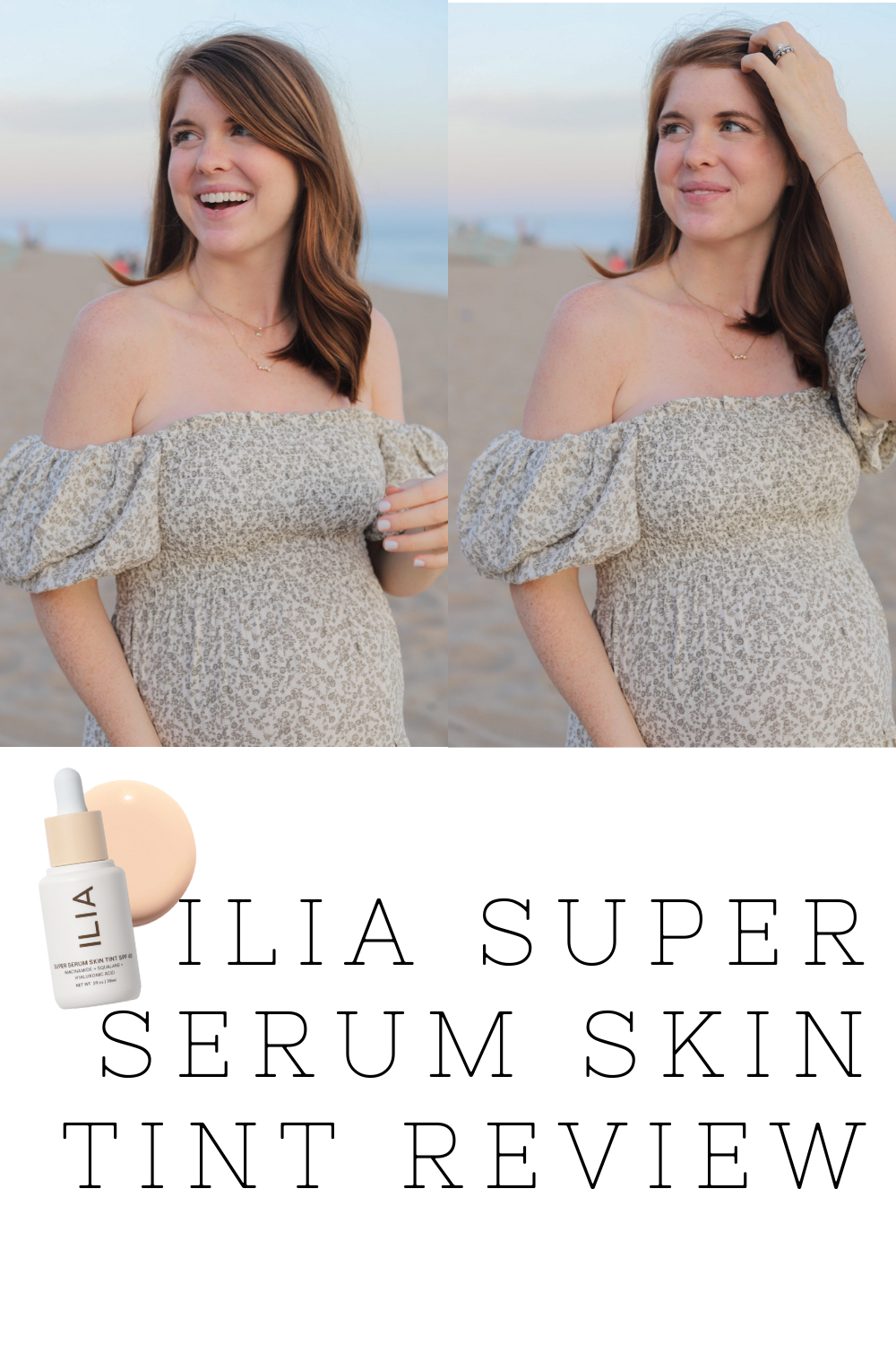 Ilia Super Serum Skin Tint Review, makeup for fair skin, redhead, foundation with sunscreen, lments of style, la blogger, nontoxic beauty makeup skincare, natural cruelty free, nothing fits but kiko dress