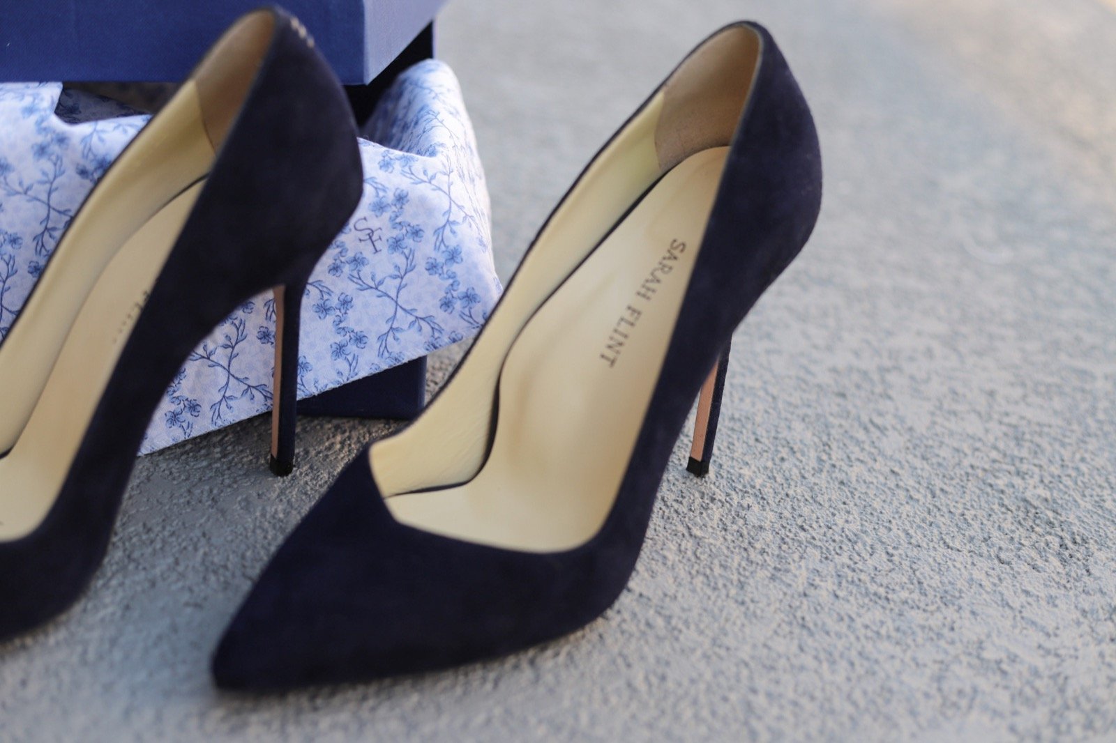 Use my Sarah Flint discount code SARAHFLINT-BALMENTSOFSTYLE for $50 off your Sarah Flint purchase! Perfect 100 Pumps in Navy Suede