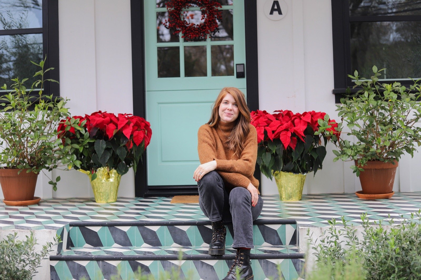 where to stay in napa valley, in calistoga, the bungalows at calistoga, lments of style, wine country living, the valley in december, madewell dillon mockneck pullover, madewell cali bootcut jeans