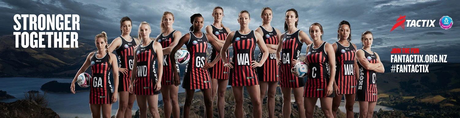 Team portrait of the Tactix netball team