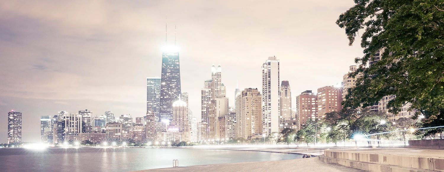 Chicago skyline at night