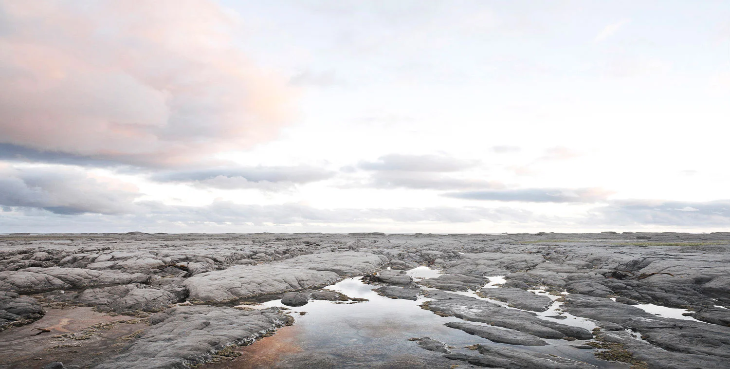Rock pools and cloudy sky on the Kaikoura coast
