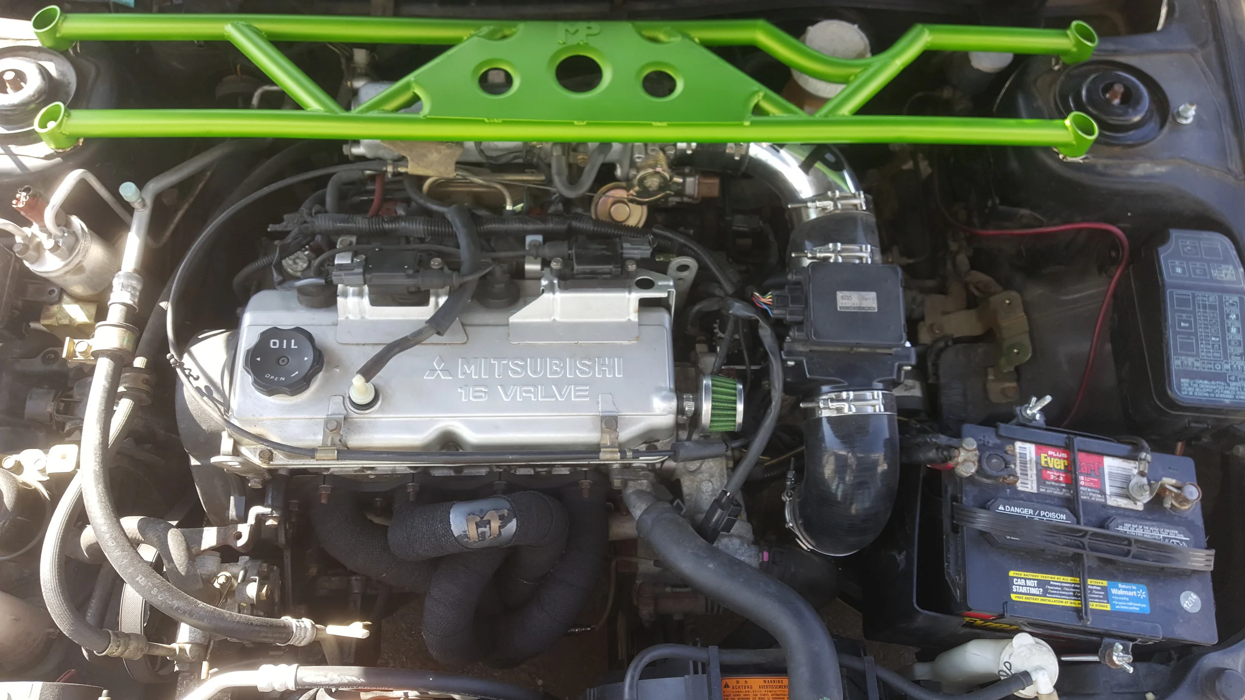 Mitsubishi Mirage LS Coupe Custom Build Fender Bar Strut Tower Intake Header Exhaust Merrill Performance  (36).jpg