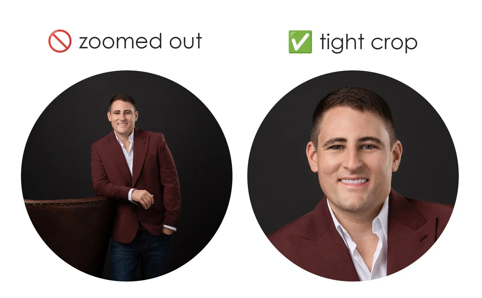 linkedin headshot crop example