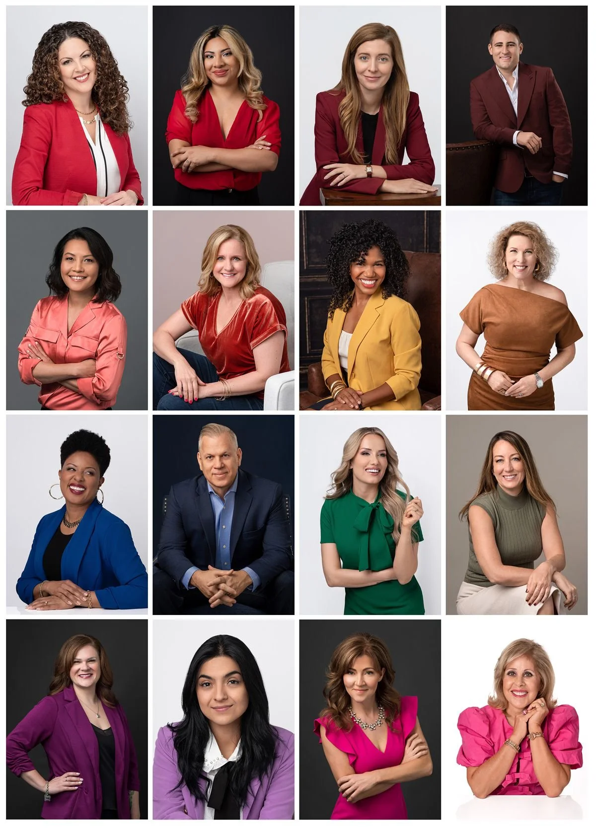 wearing vibrant colors in headshots