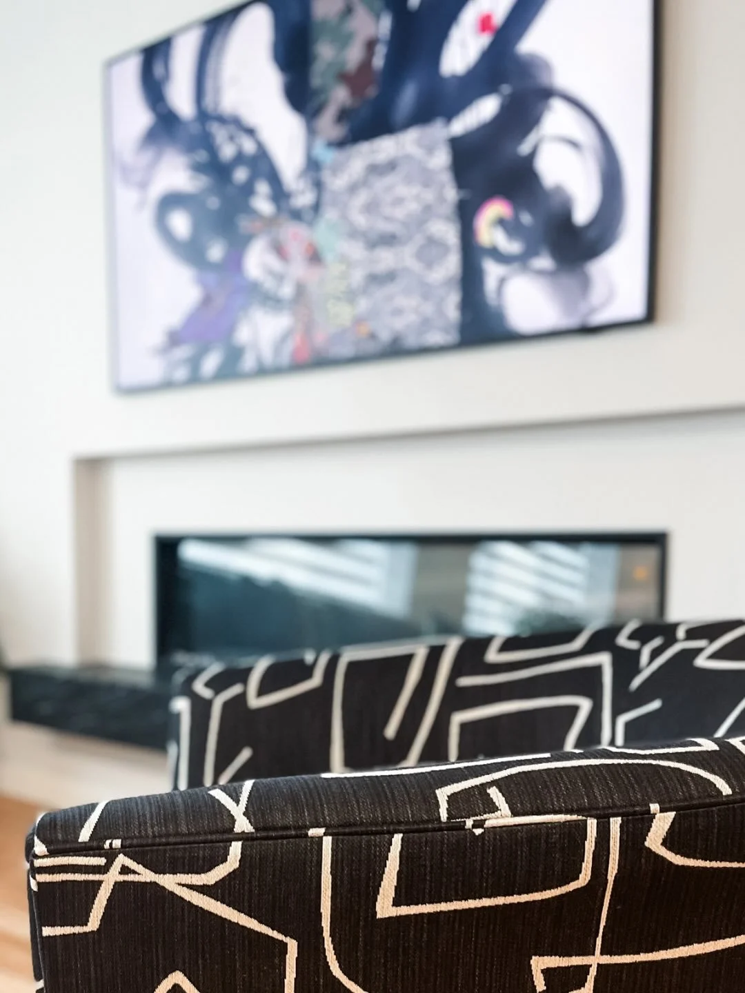 There&rsquo;s something incredibly satisfying about watching an idea move from a blank wall&hellip; to framing&hellip; to drywall dust&hellip; to one of the most intentional focal points in the home.

This fireplace was never about just adding a fire