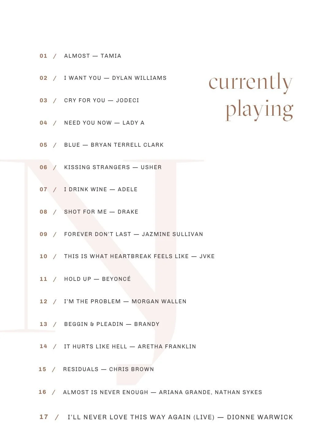 Currently Playing:

This playlist has been on repeat in the studio lately, and like most things around here, it sparked inspiration beyond the music itself.

Moody stone. Smoked woods. Warm metals. Rich texture. Low light. A little romance. A little 