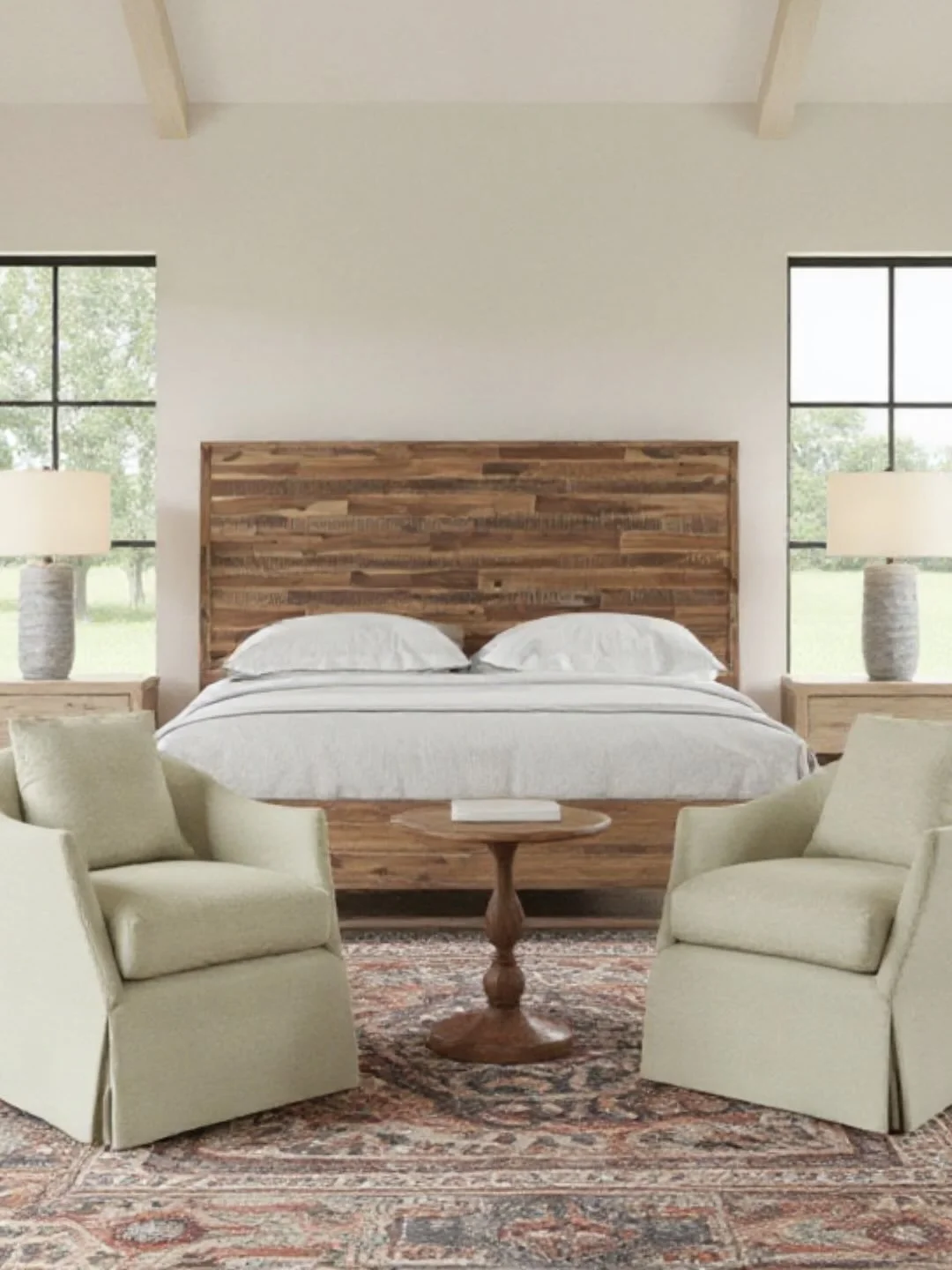 When we designed this minimal farmhouse bedroom for a model home several years ago, the goal wasn&rsquo;t simply to create a beautiful room. The goal was to create a feeling of ease.

Because after a long day of meetings, deadlines, school pickups, w