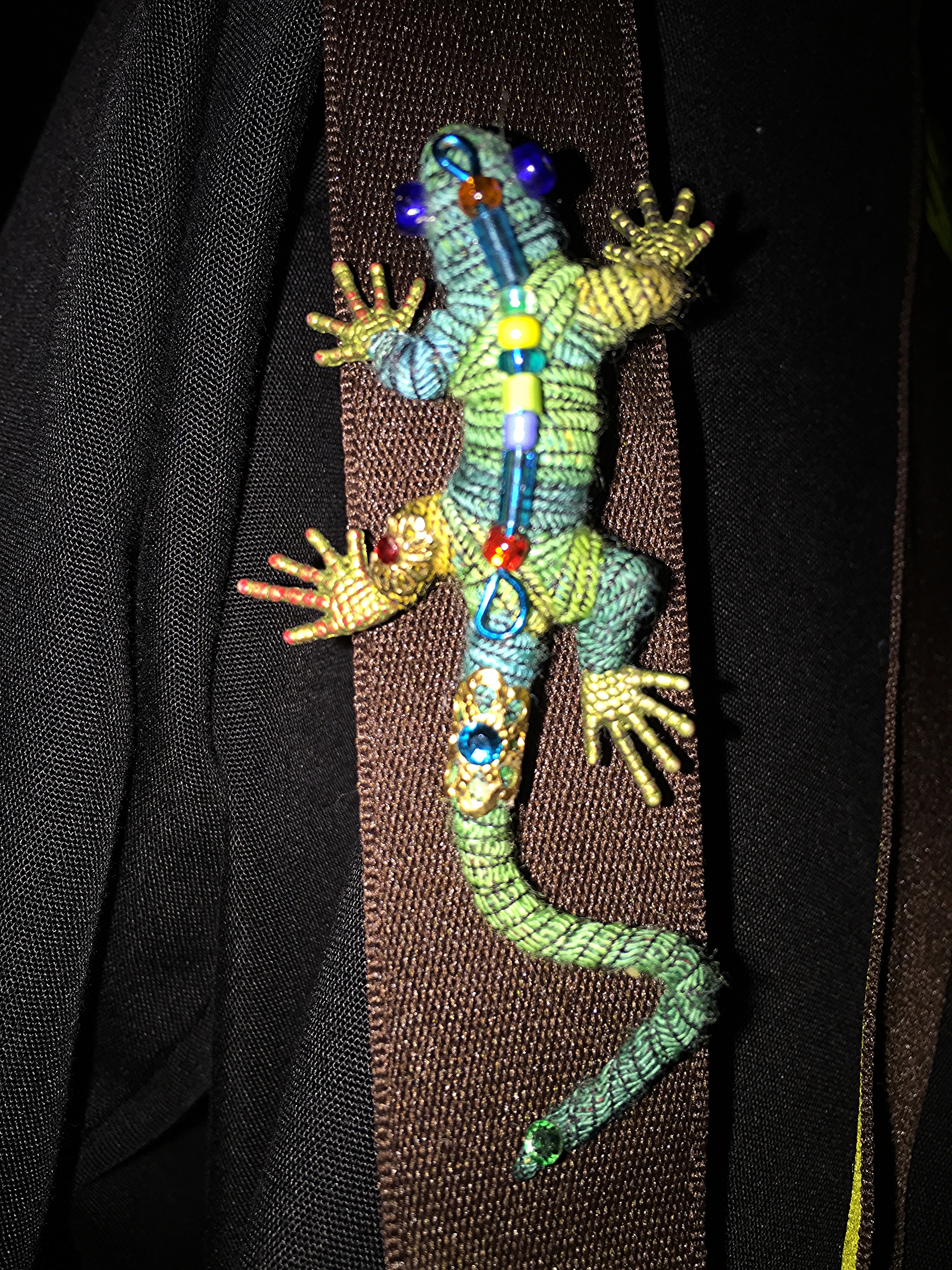  This little guy makes his home on my volunteer lanyard I must wear at Desert Botanical Garden. 