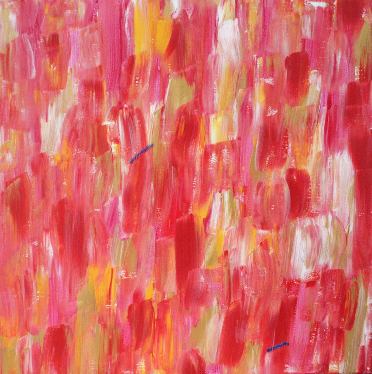 Warm, Acrylic paint with coton perle embroidery on canvas, 2013