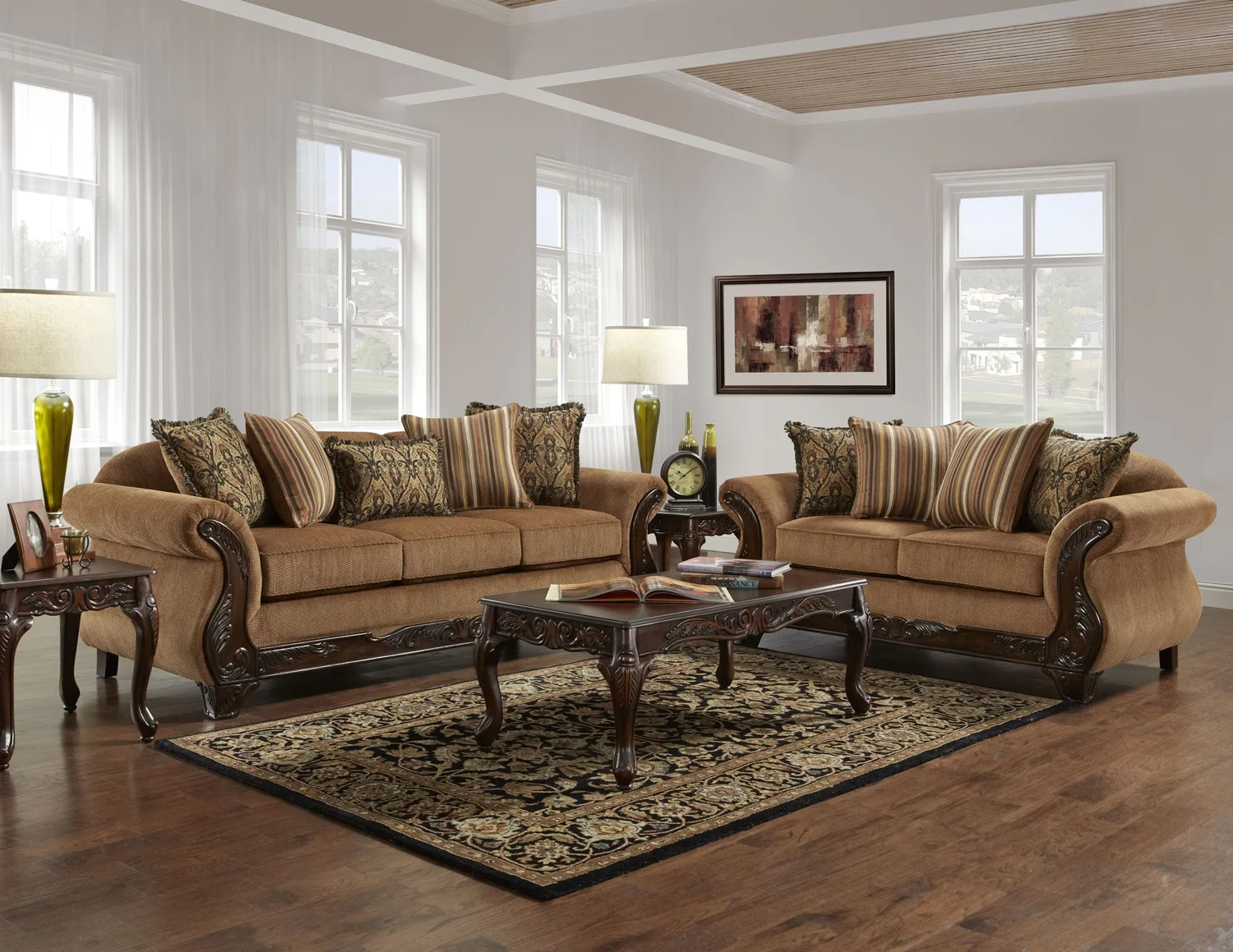 7680 Florence Gold Sofa and Love Seat