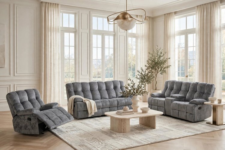 Reclining sofa and loveseat sets at Supreme Furniture in Houston
