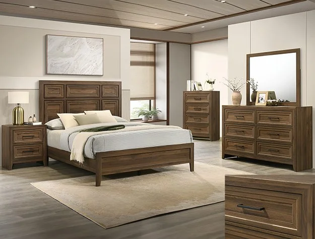 SETB6610 LORRAINE BEDROOM GROUP BROWN