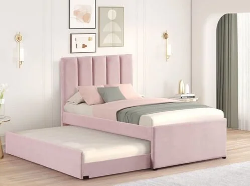 MAYA - Pink Twin, Full Platform Bed w/ Trundle **NEW ARRIVAL**