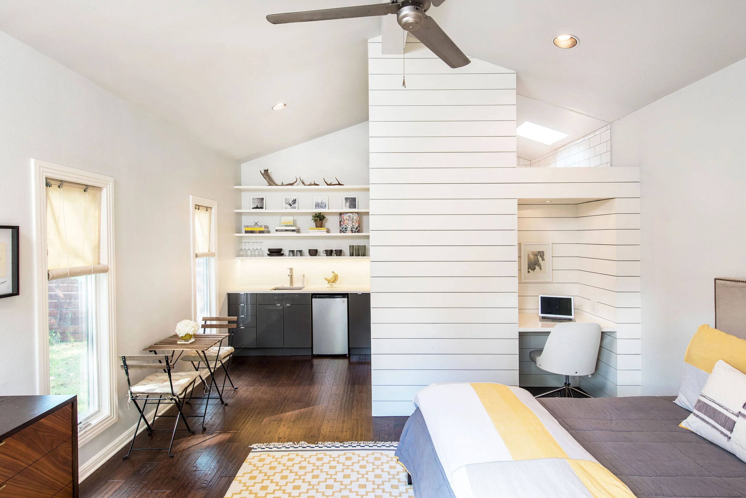 Funston Backhouse & House Featured in the Wall Street Journal (Print and Online) Remodel & Addition in Austin, Texas Architecture & Interiors by Elizabeth Baird Architecture & Design, Built by BuildCo Photographs by Merrick Ales & Amy Mikler