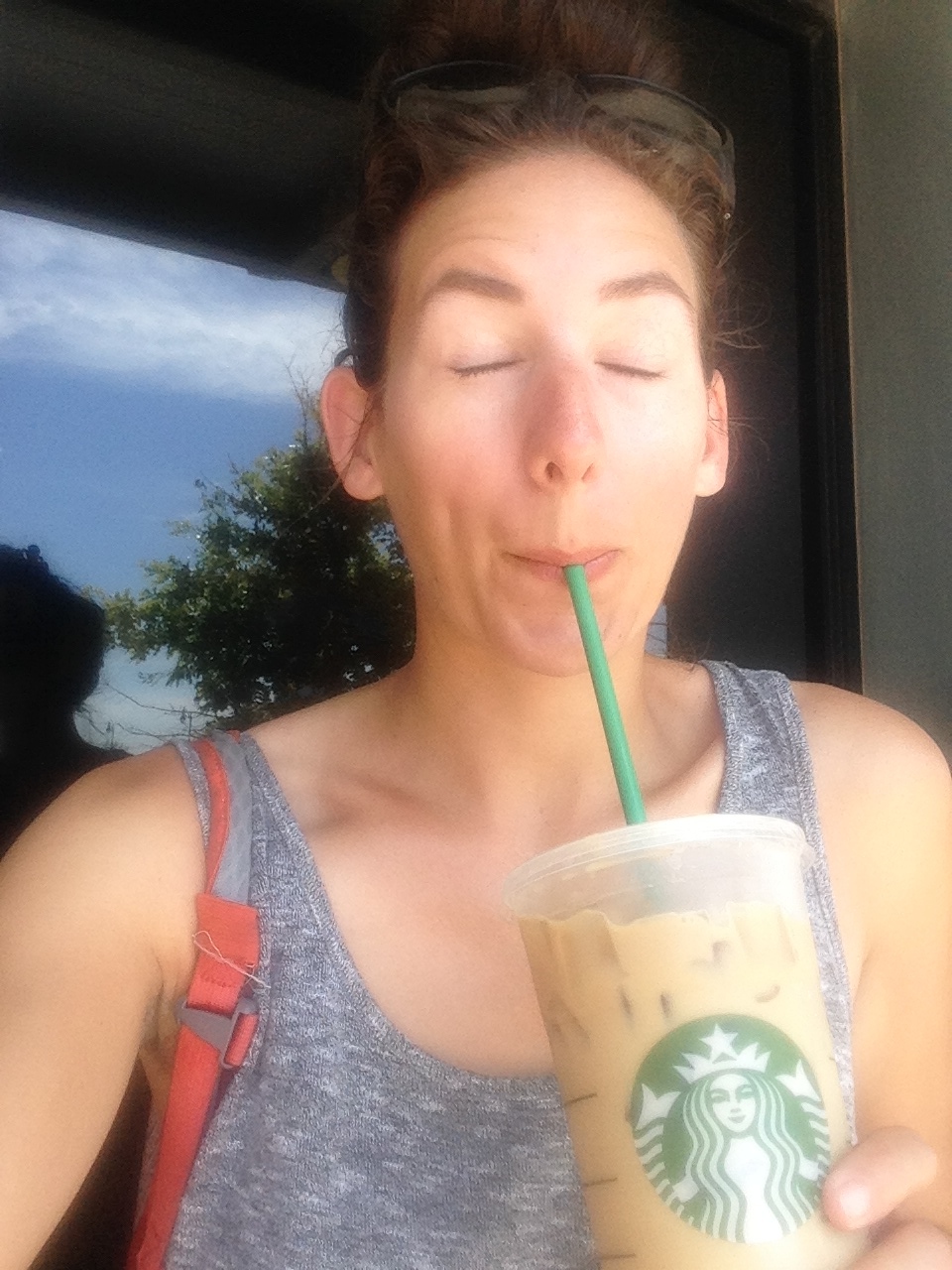   eith and The Girl sent me a Starbucks gift card through the internet. This is me enjoying the gift!  