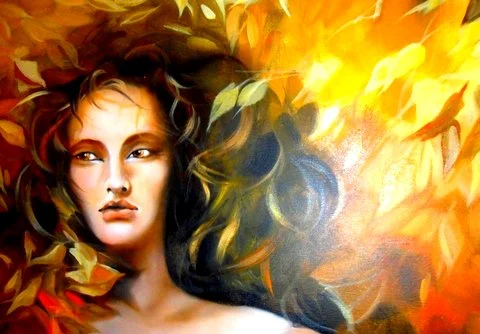 Falling autumn leaves