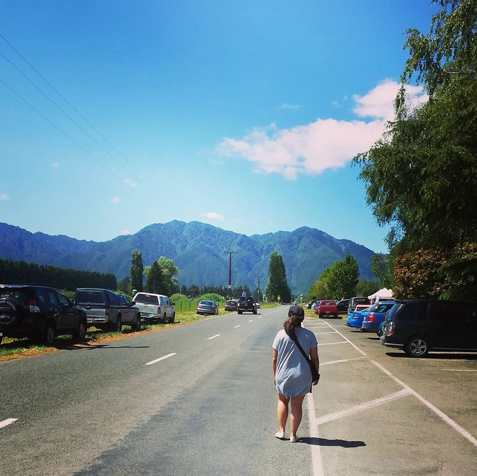 Walking to the Galatea Markets, great day for a road trip.