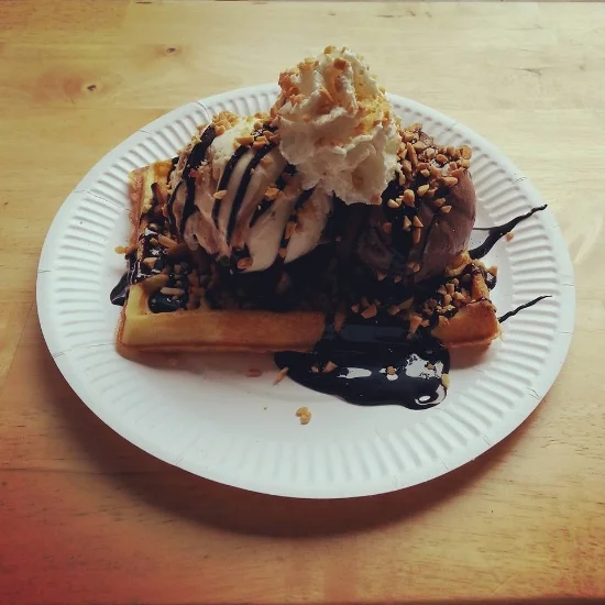 Belgian waffle from Ben & Jerry's on Orchard Road.
