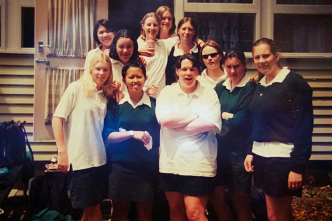 Some of my friends at Whakatane High School in 2000, I've managed to keep in touch with all but two of the girls in this photo. My friend Michelle is the blonde one to my left. 
