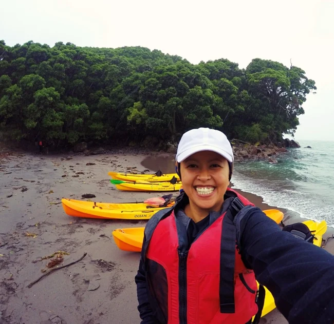 The rain couldn't stop this smile - finally made it to Whale Island!