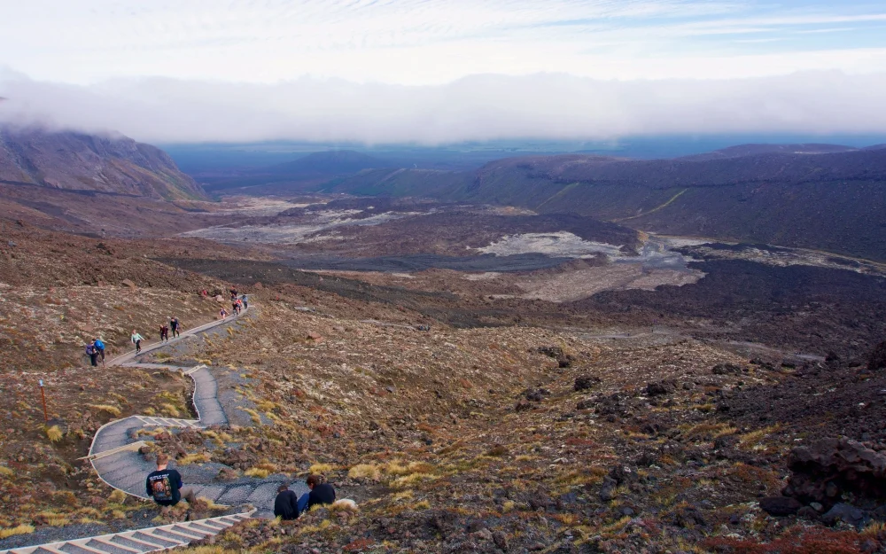 Midway up The Devil's Staircase - there was a storm forecasted that day and the clouds followed us up the mountain.