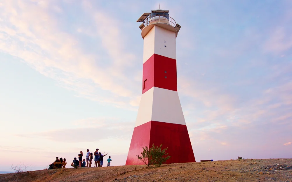 Sunset at the lighthouse in Máncora - I took this photo about 20 minutes before the sun turned into a fiery, red ball in the sky.