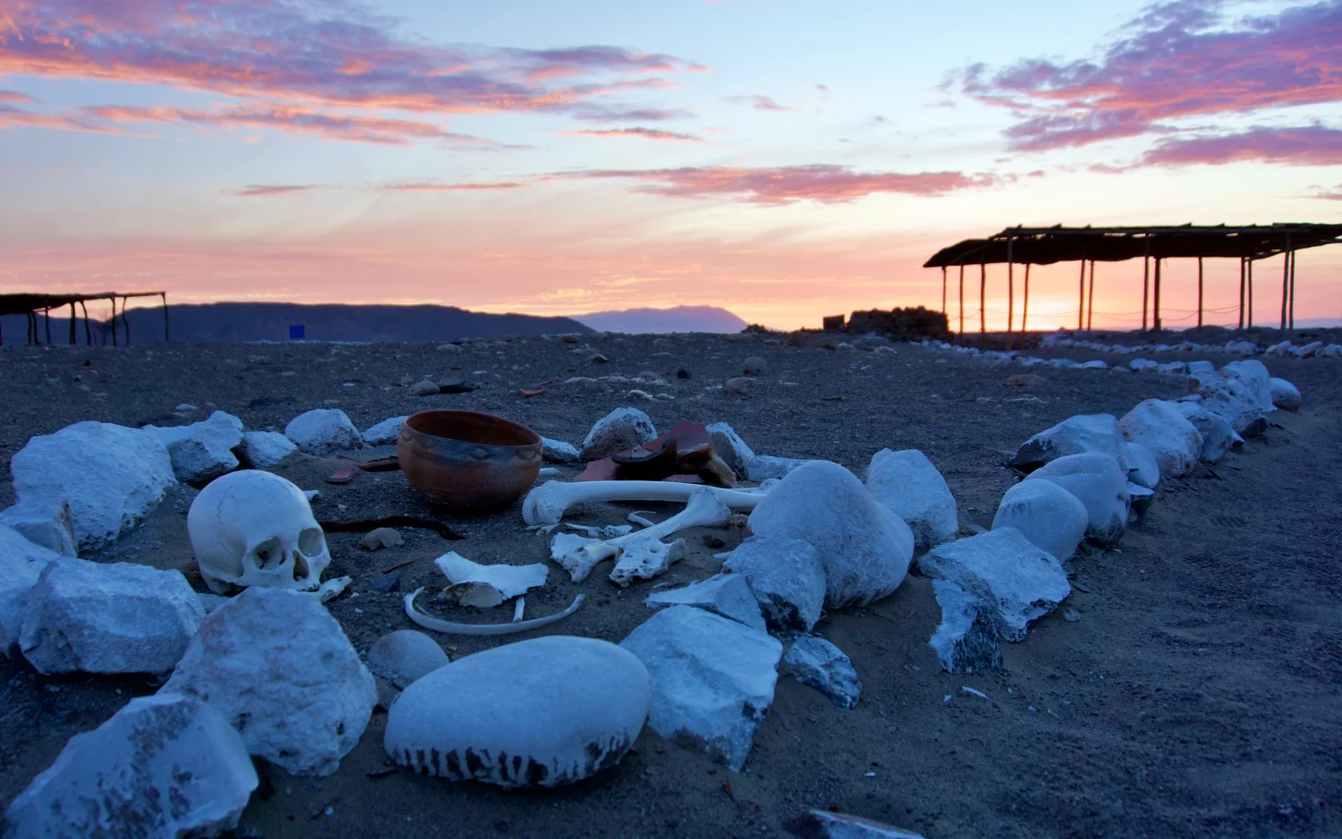 Sunset at the Chauchilla Cemetery.