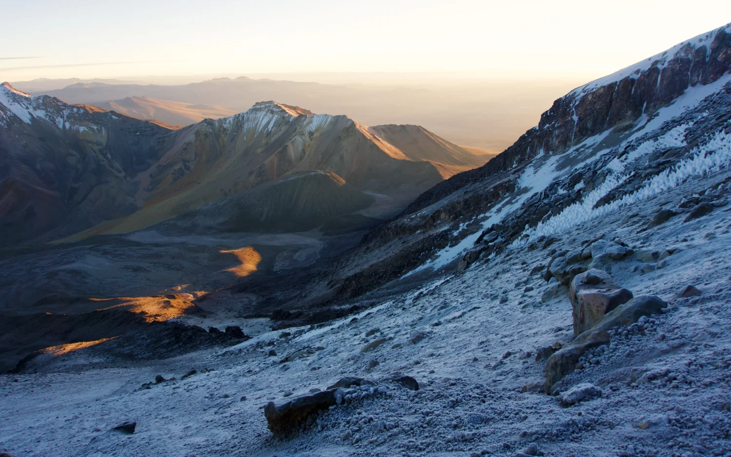 Sunrise on the way up to summit.