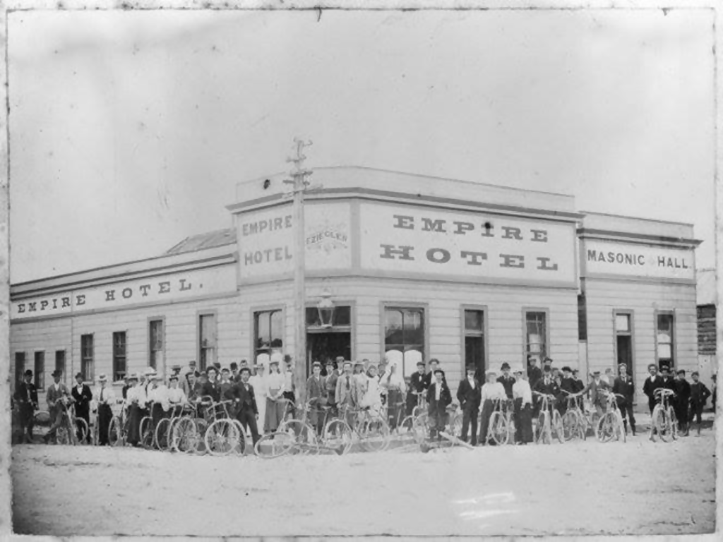 Hokitika Cycle Club outside the Empire Hotel