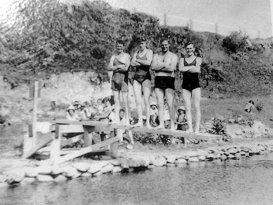 Swimmers at the Kumara Baths