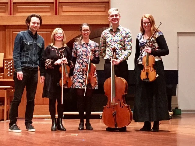 CP with Mila Li, Kat Tsyrlin, Luke Severn, and Georgia Stibbard of The Allotropy Quartet at Melba Hall.