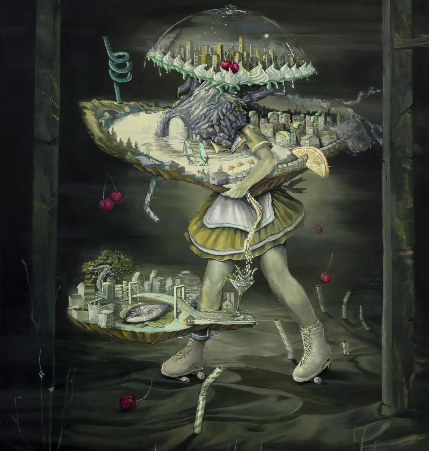  Check Please  Oil on paper, 100 x 80 cm, 2021 