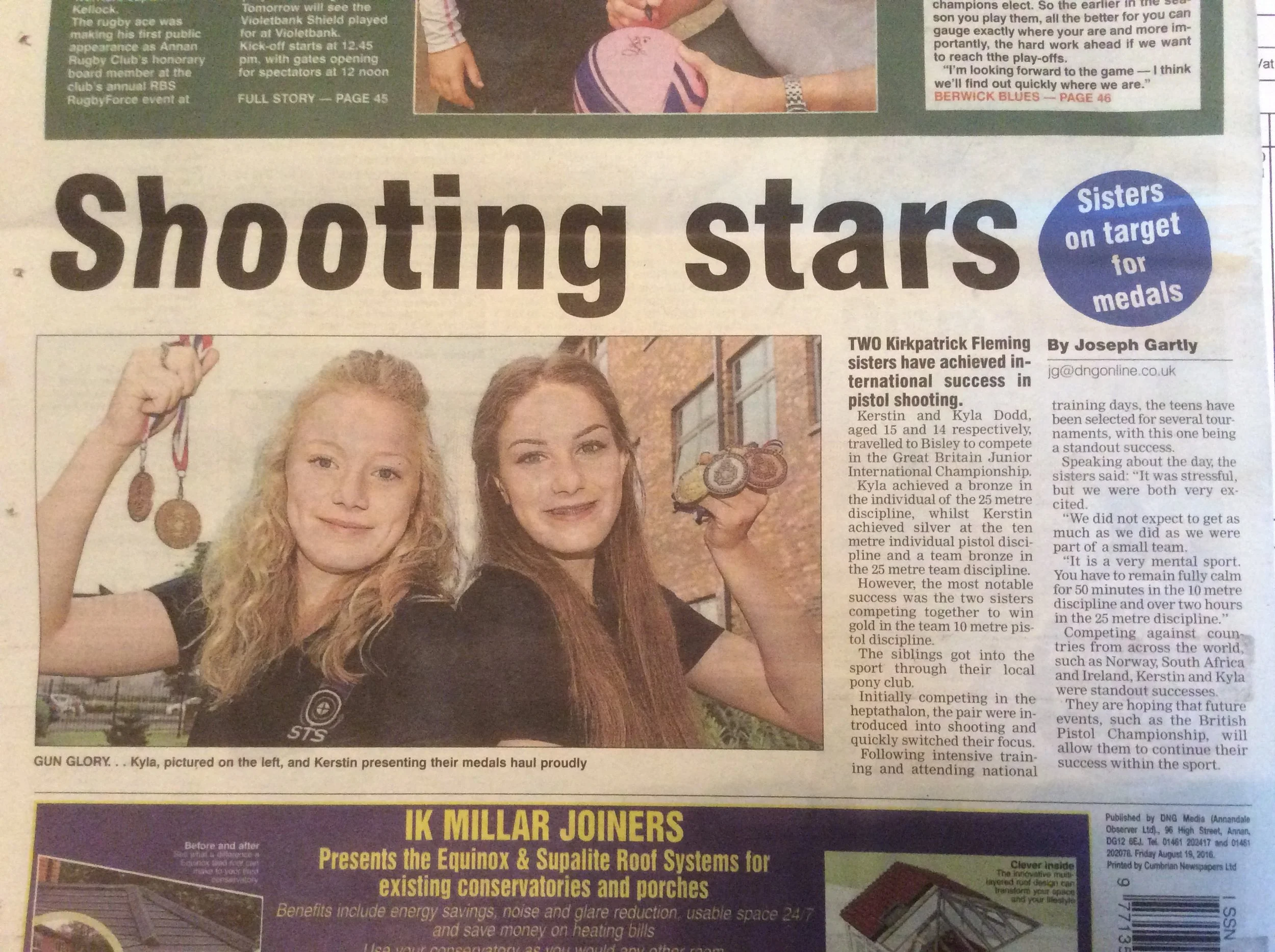 Kerstin and Kyla Make the News