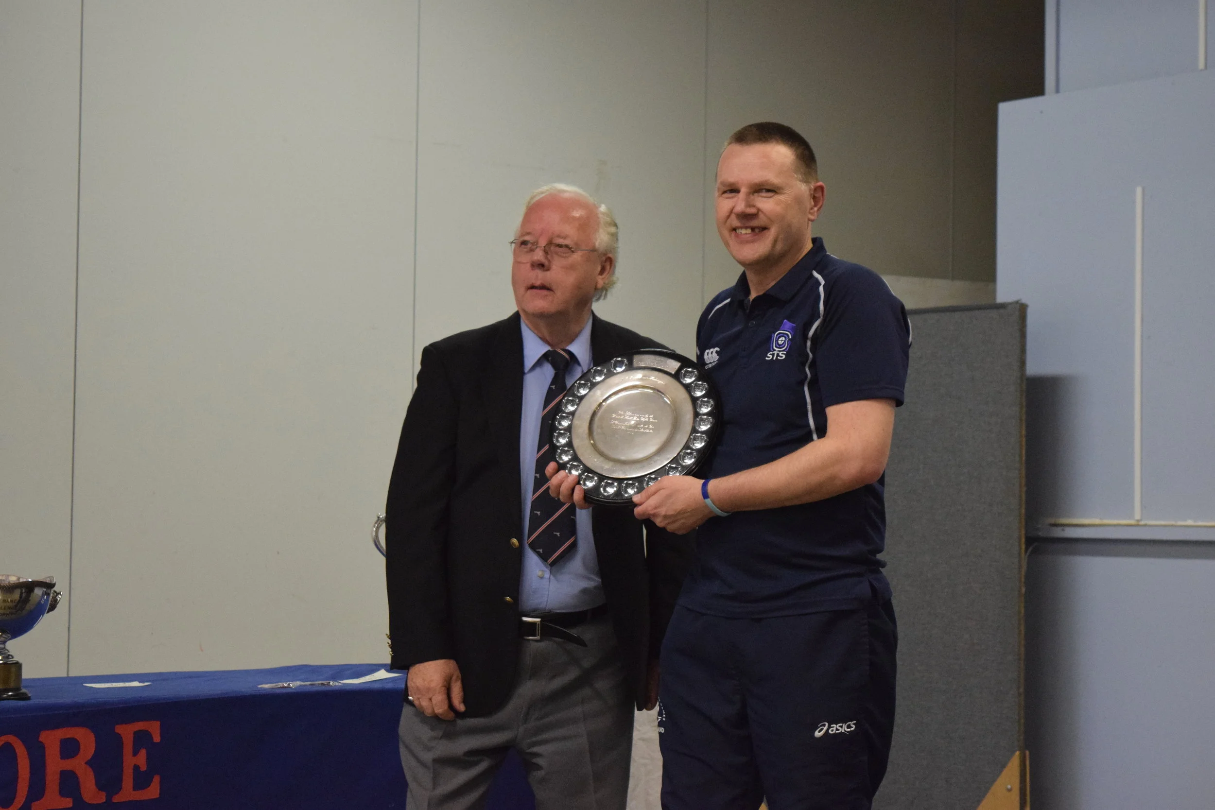 David Owen being presented with the 50M Free Pistol Shield