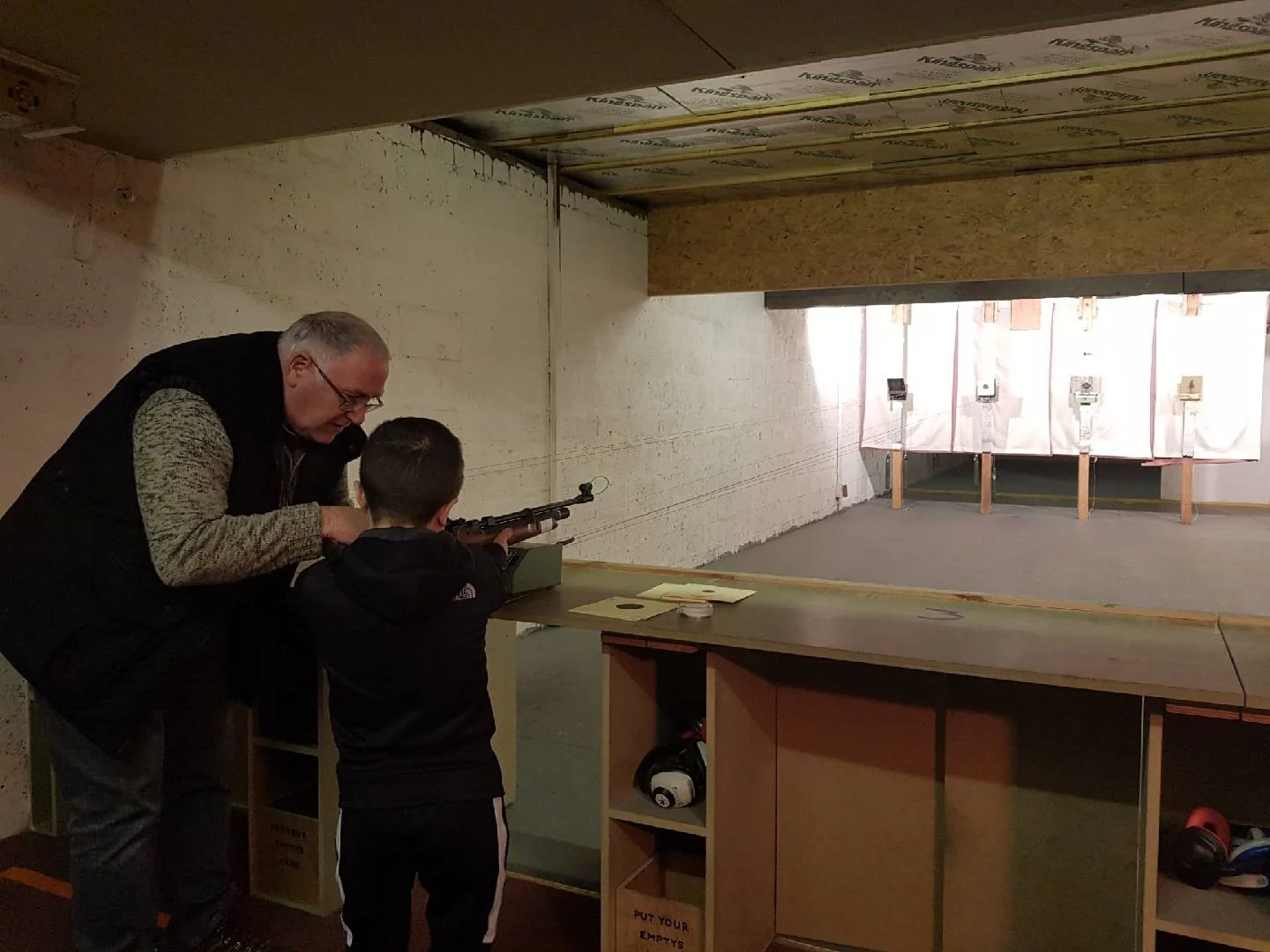 Willie coaching the Dwarfs Sports Association athletes at the Alloa & District Rifle Club