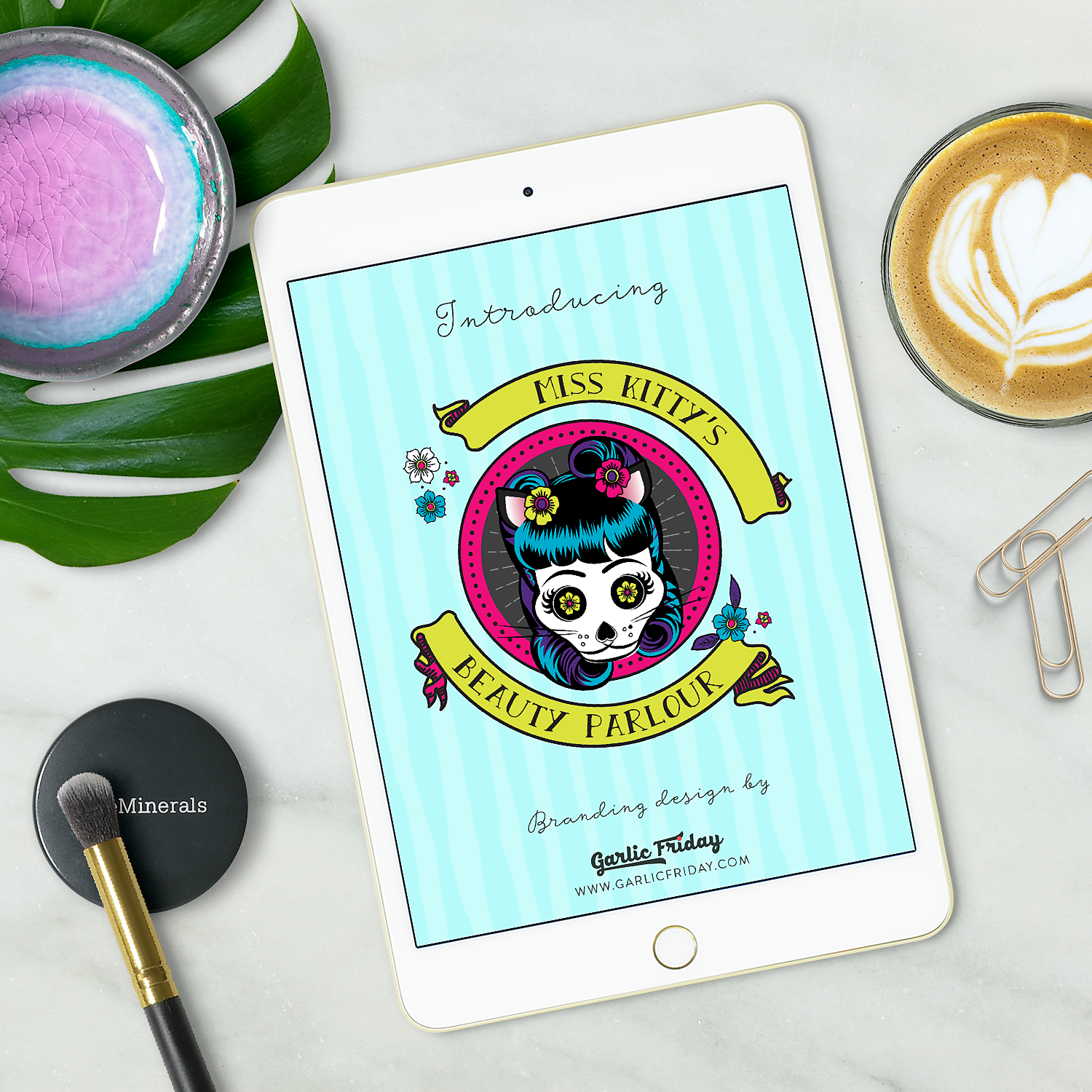 The final logo design! Let me tell you, it's surprisingly difficult to create a cat skull face that doesn't look either too cutesy or too mean! I think we found a nice balance though.