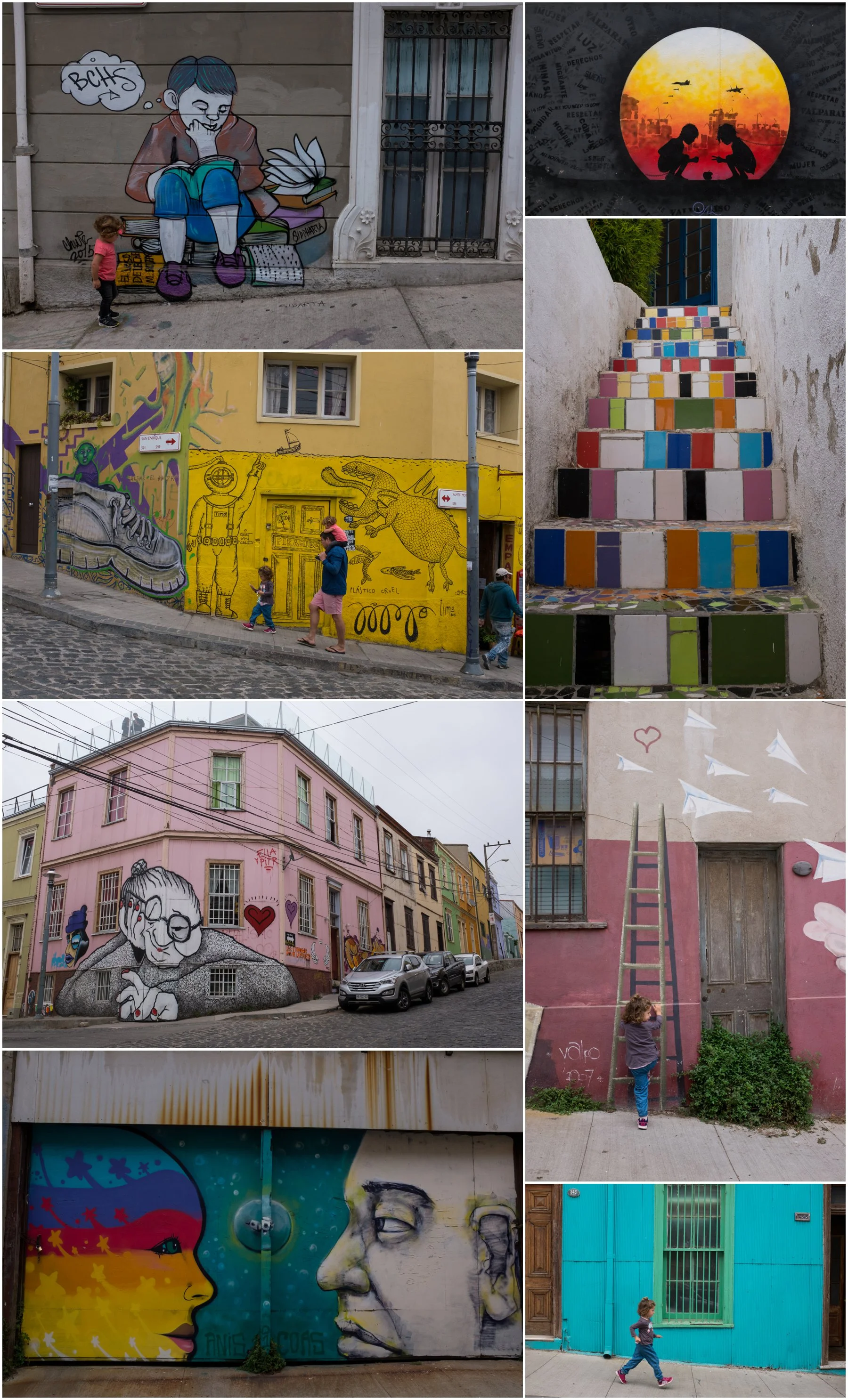 Colourful chaos in the hills of Valparaiso. We spent a day running amok from one decorated wall to the next.