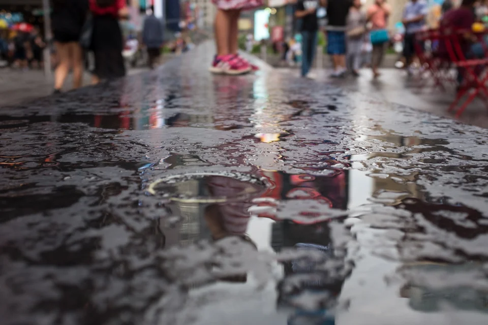 Rain in Times Square