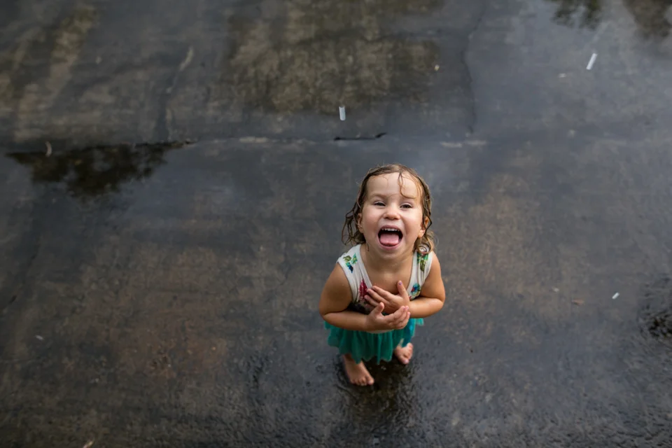 Catching rain drops