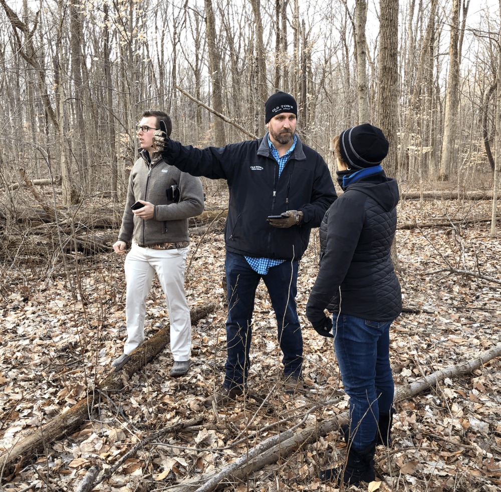 Through the lot walk, Matt helps client’s visualize where the house will sit on the lot as well as what type of view they will have.