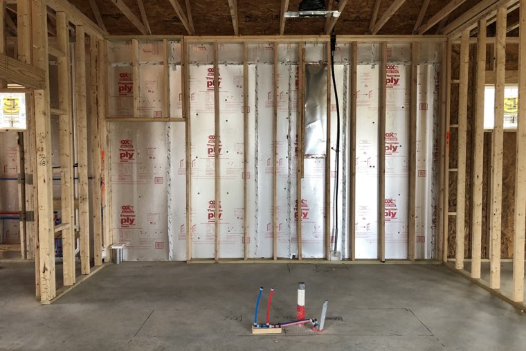 Framing, electric, HVAC and plumbing. Then more inspections.