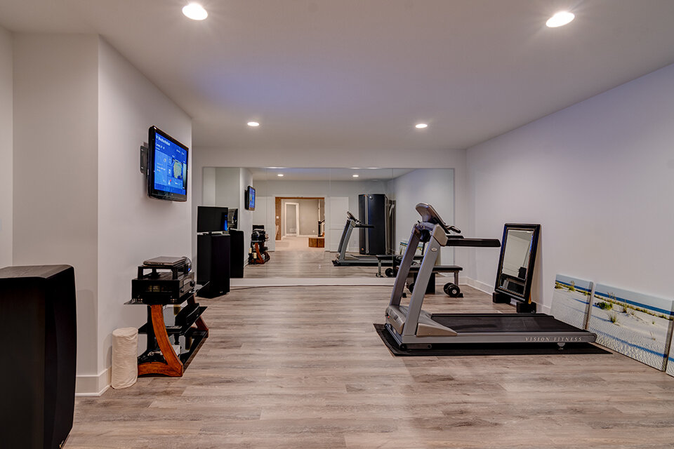 A basement is a perfect place for a game room or home gym.